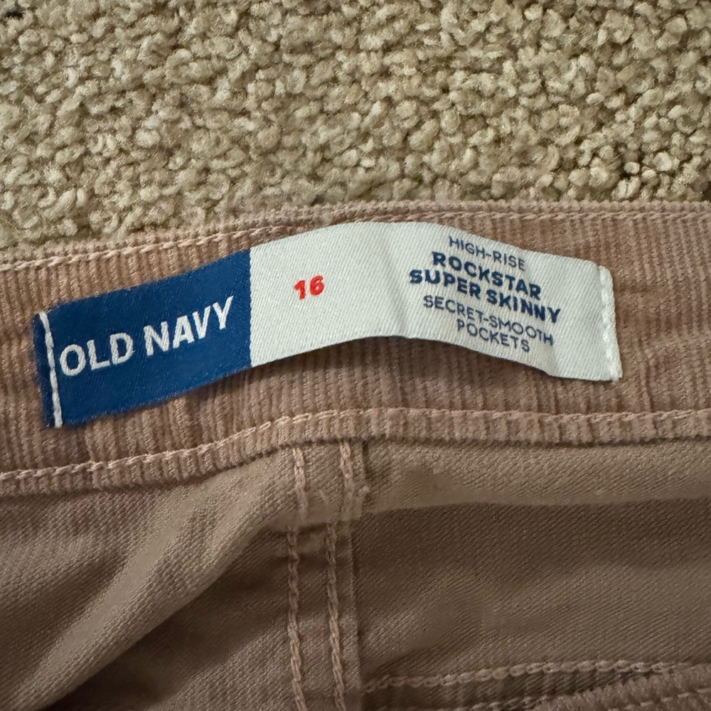 Old Navy Blush High Rise Rockstar Super Skinny Corduroy Pants Size 16 - Picture 3 of 7